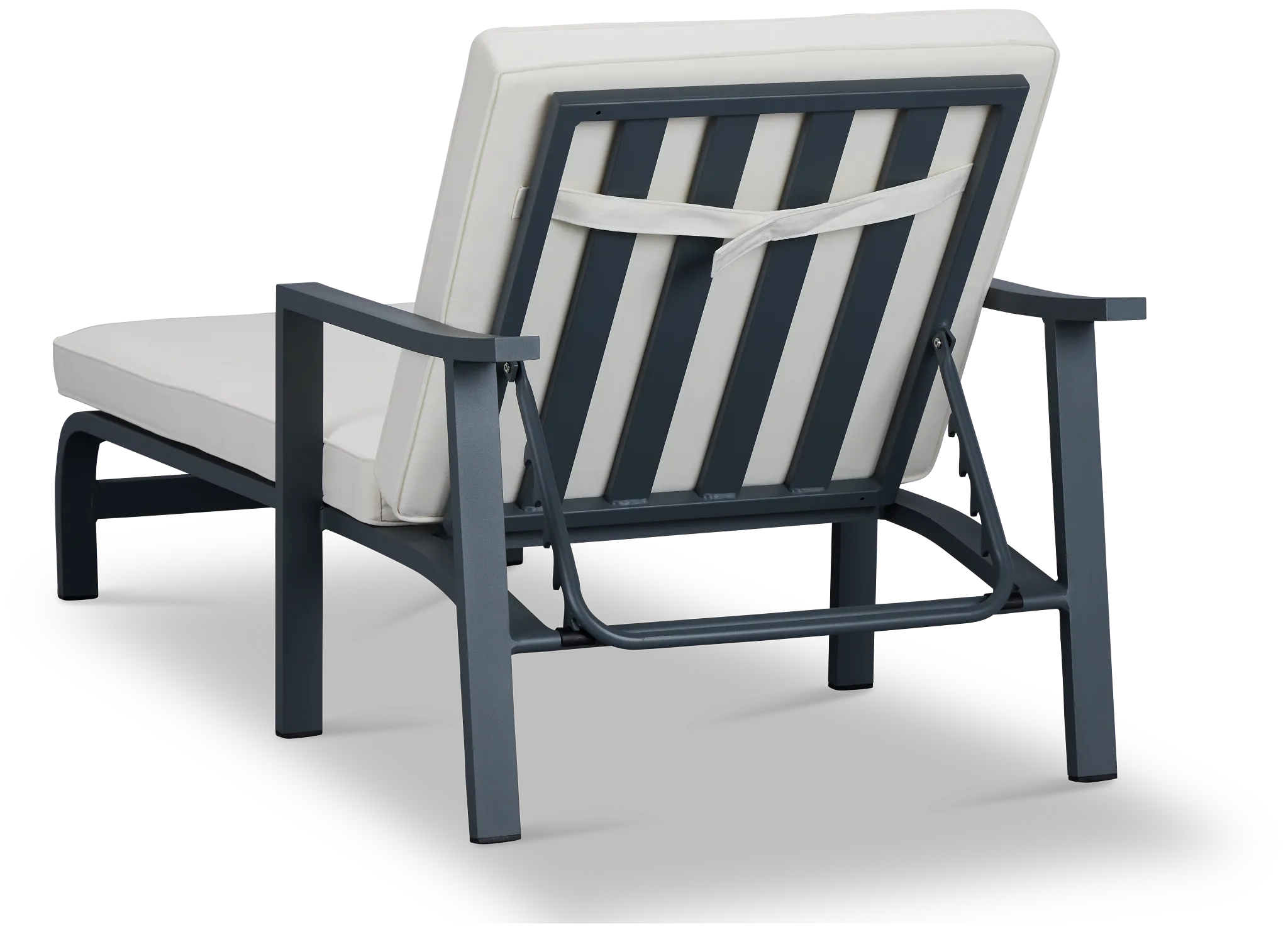 Bahama Gray White Cushioned Chaise