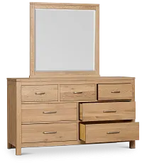 Carolina Light Tone Dresser & Mirror