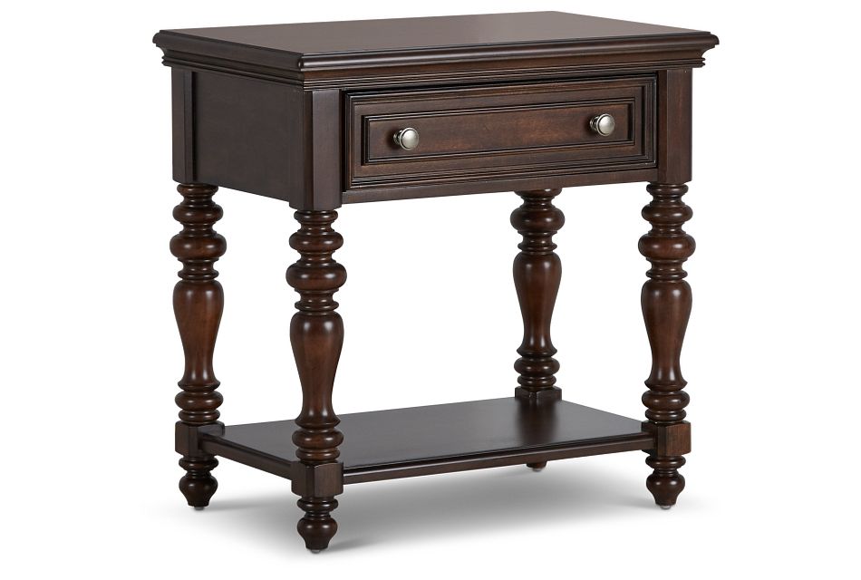 Savannah Dark Tone 1Drawer Nightstand, (2)