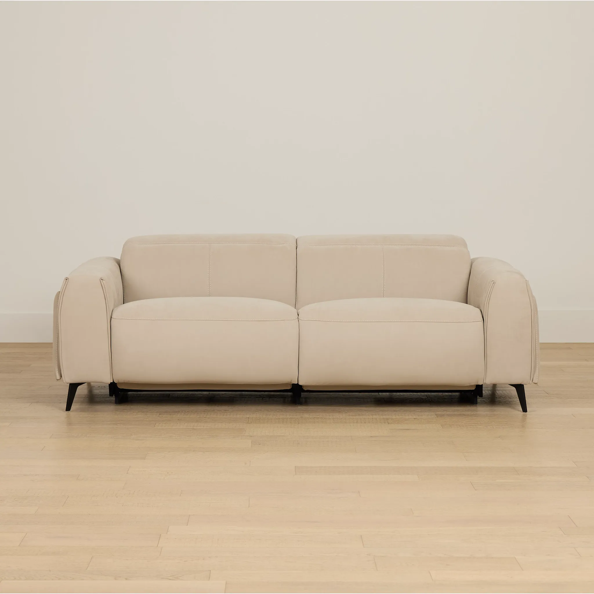 Reyna Beige Micro Power Reclining Sofa
