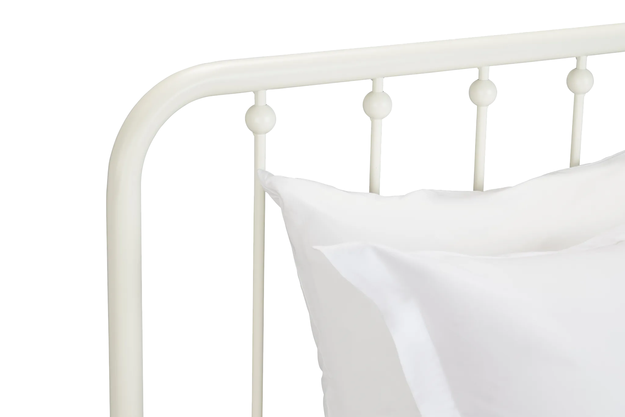 Rory White Metal Panel Bed