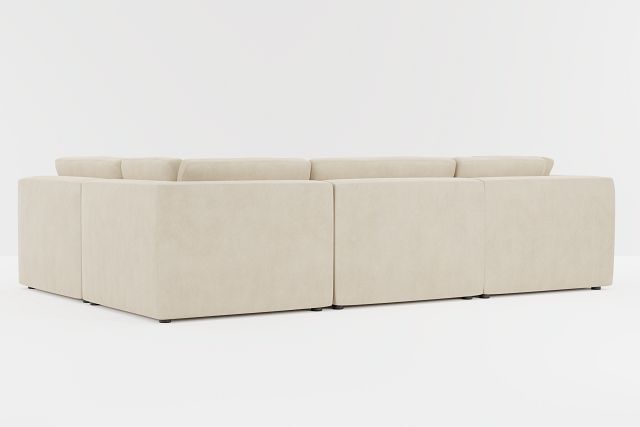 Destin Peyton Beige Fabric 6-piece Pit Sectional