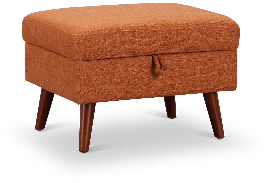 Raya Orange Fabric Storage Ottoman Raya Orange Fabric Storage Ottoman