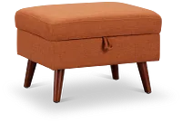 Raya Orange Fabric Storage Ottoman