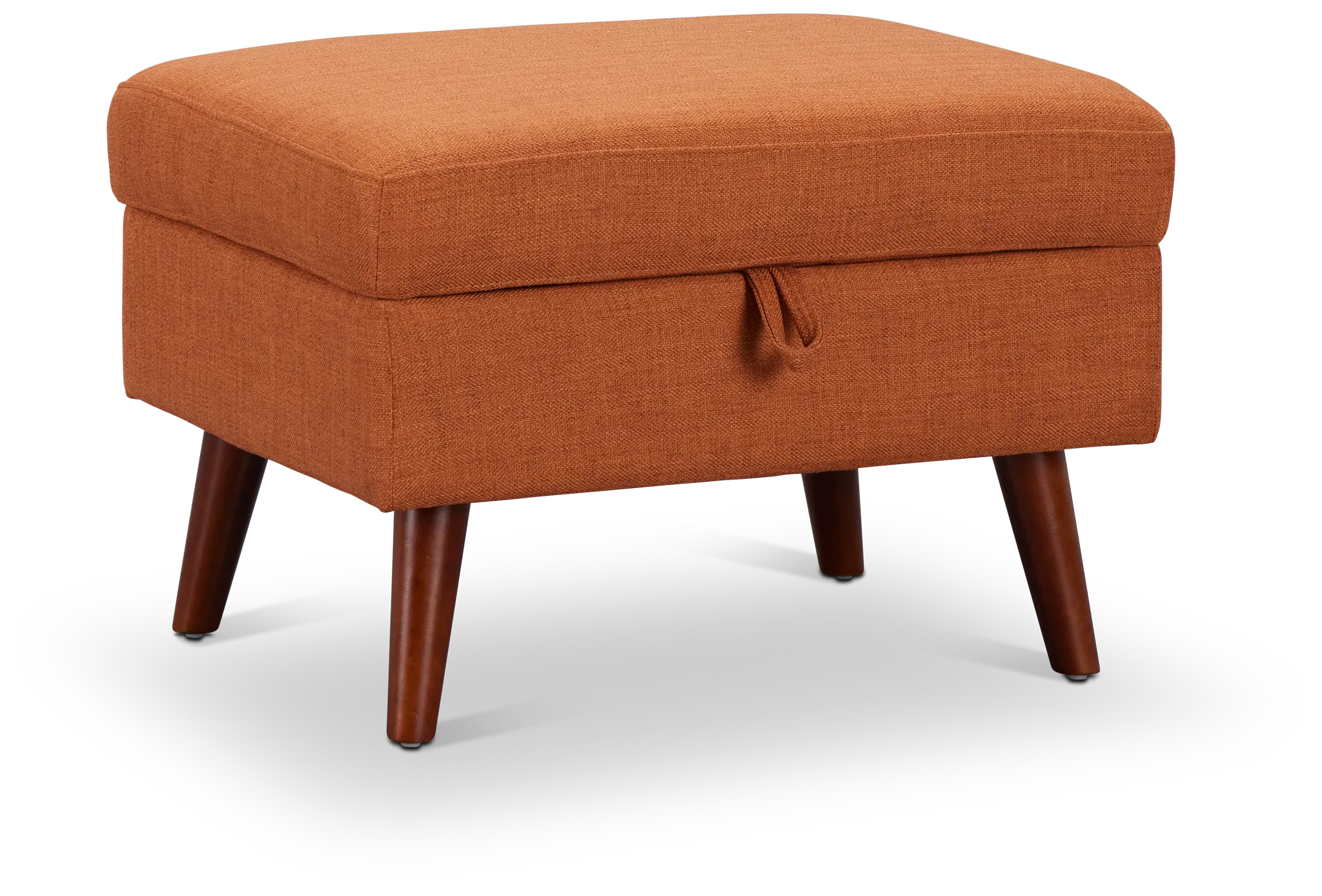 Raya Orange Fabric Storage Ottoman