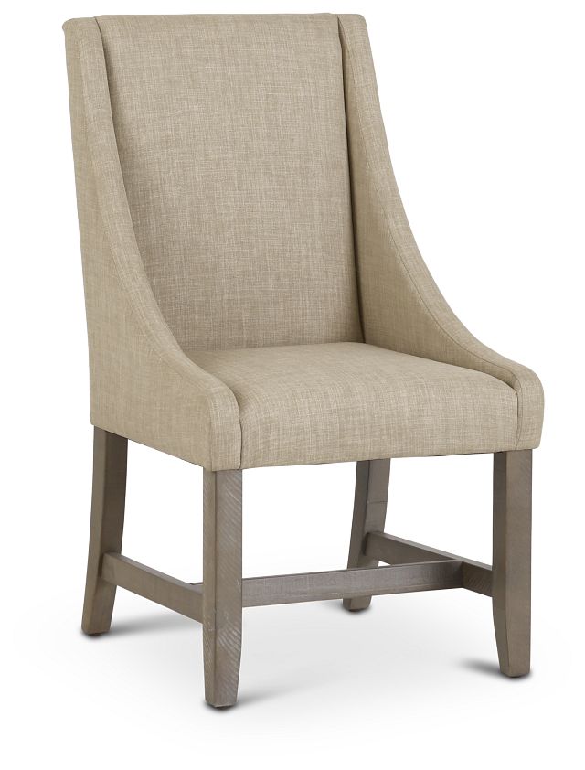 Taryn Light Taupe Upholstered Arm Chair (1)