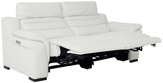 Sentinel White Lthr/vinyl Power Reclining Sofa