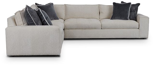 Nest Light Beige Fabric Small Two-arm Sectional