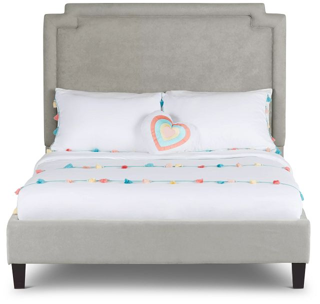 Whitney Taupe Uph Platform Bed