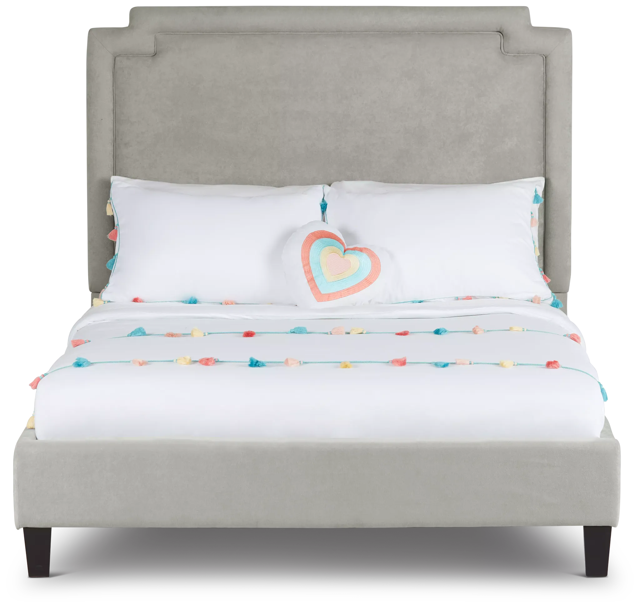 Whitney Taupe Uph Platform Bed