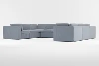 Destin Lucy Navy Fabric 8-piece Modular Sectional