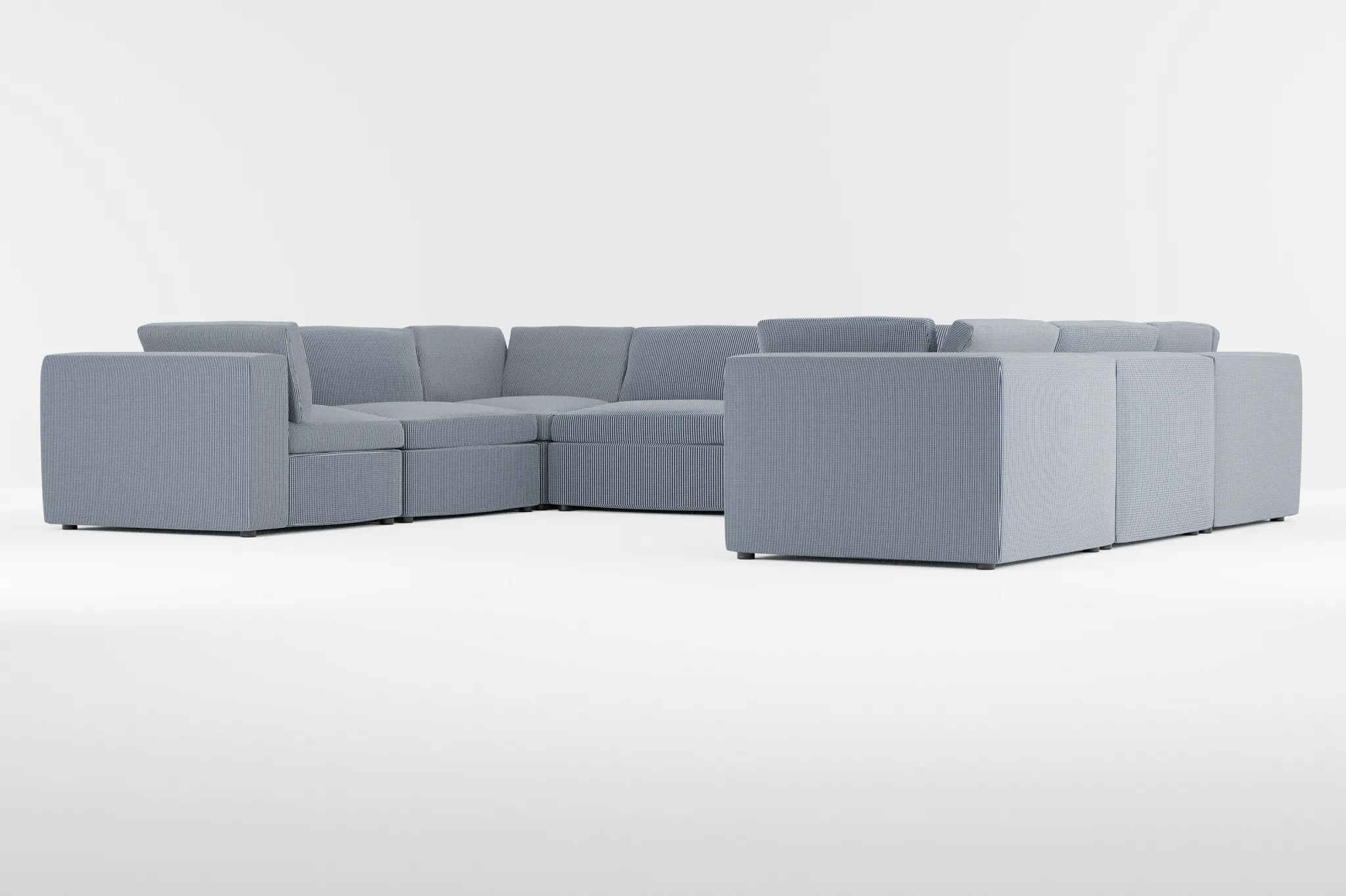 Destin Lucy Navy Fabric 8-piece Modular Sectional
