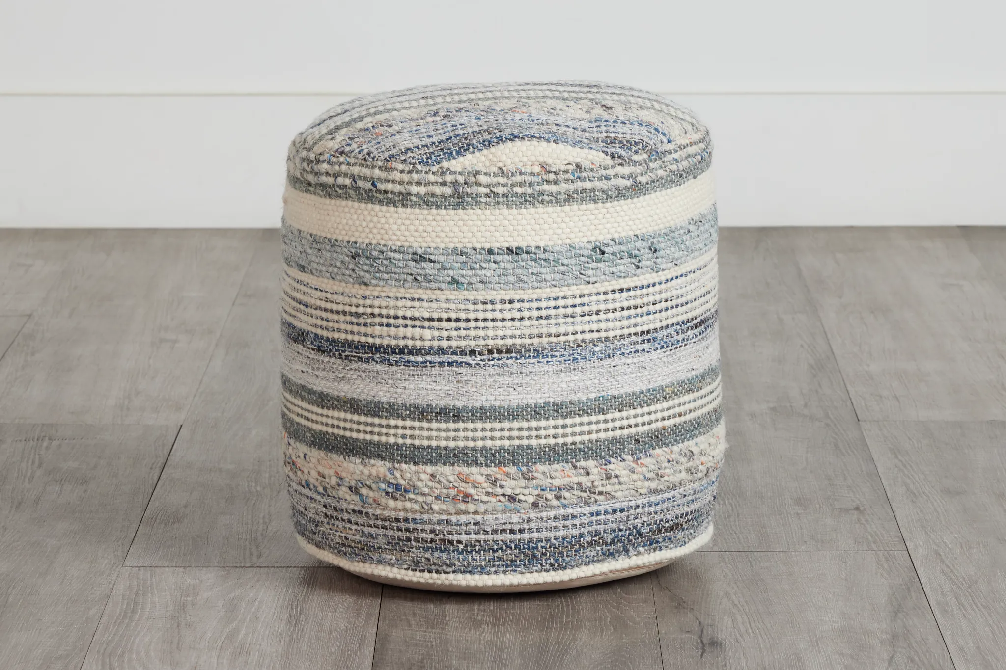 Ellian Blue Round Accent Pouf