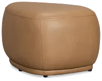 Jovi Brown Leather Small Accent Ottoman