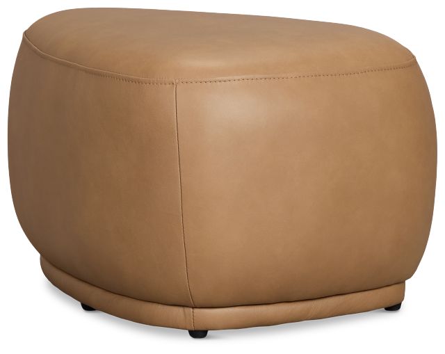 Jovi Brown Leather Small Accent Ottoman
