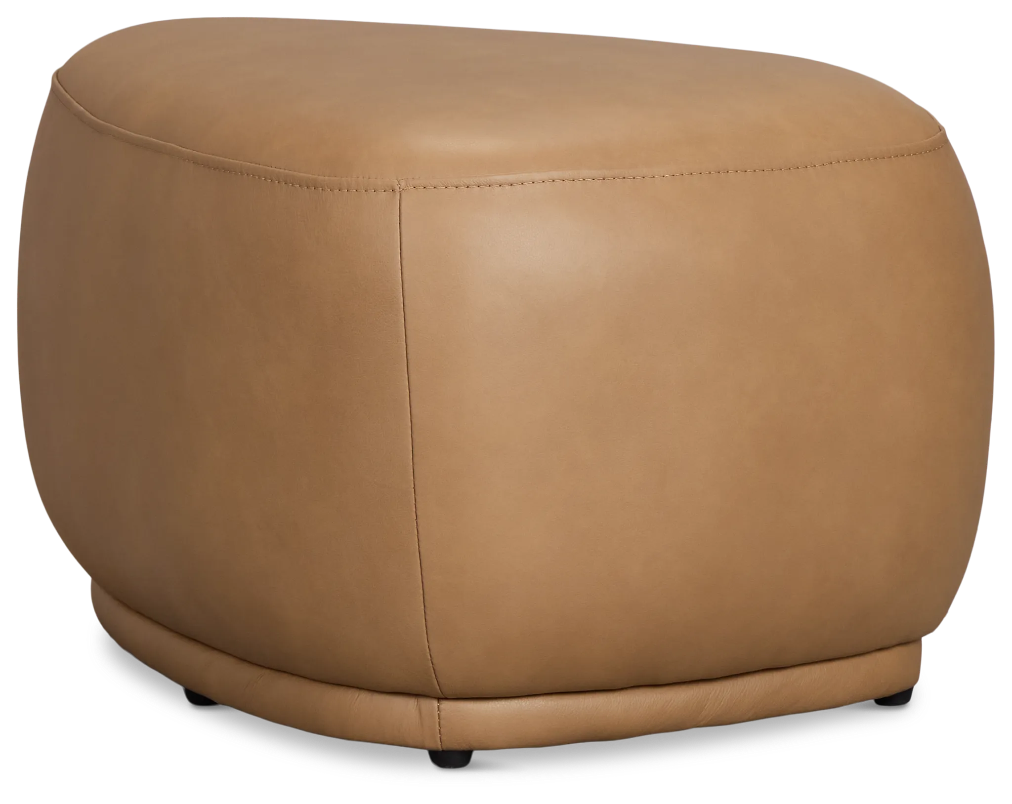 Jovi Brown Leather Small Accent Ottoman