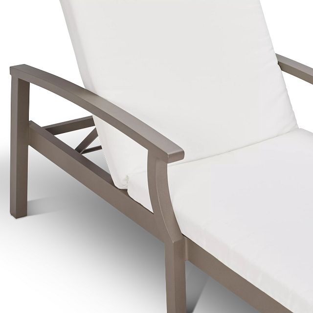 Raleigh White Aluminum Cushioned Chaise