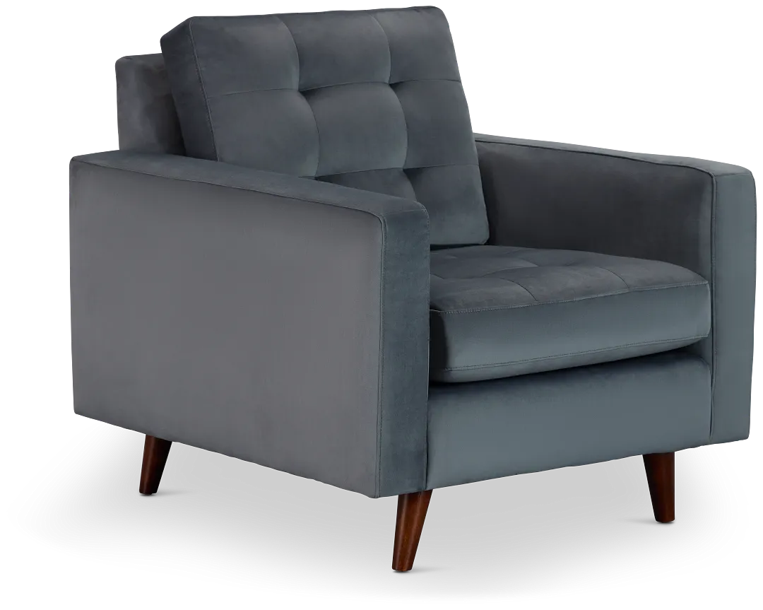 Mila Gray Velvet Chair