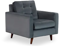 Mila Gray Velvet Chair