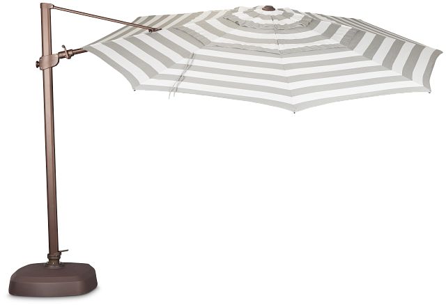 Abacos Gray Stripe Cantilever Umbrella Set