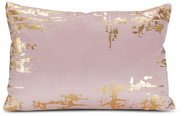 Langley Light Pink Velvet Lumbar Accent Pillow