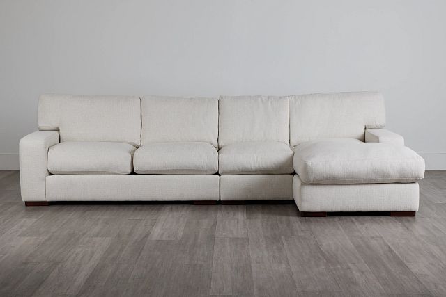Veronica White Down Small Right Chaise Sectional