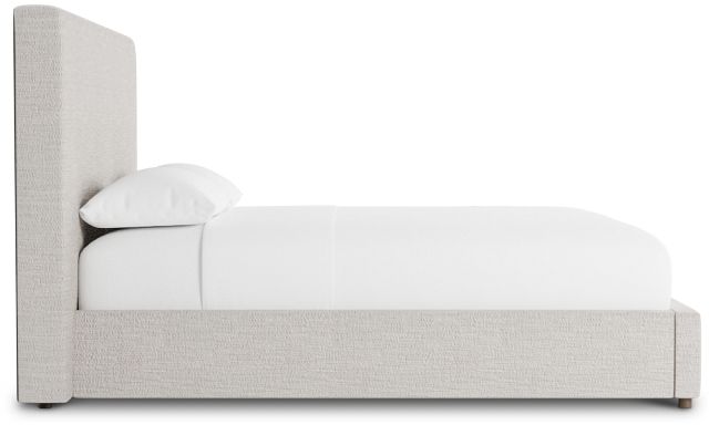 Grayton Maguire Pewter 54" Upholstered Platform Bed
