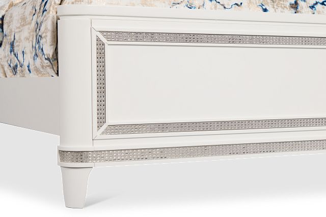 Milan White Uph Panel Bed