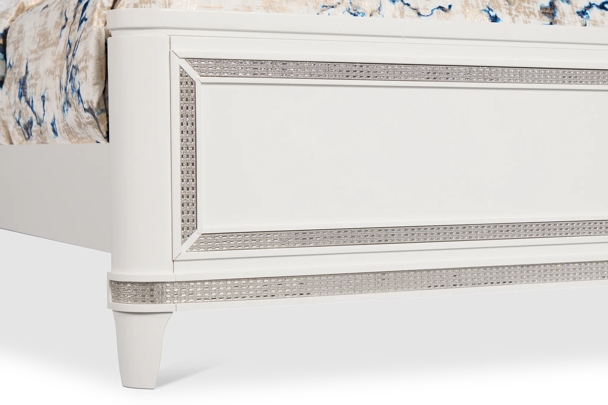 Milan White Uph Panel Bed