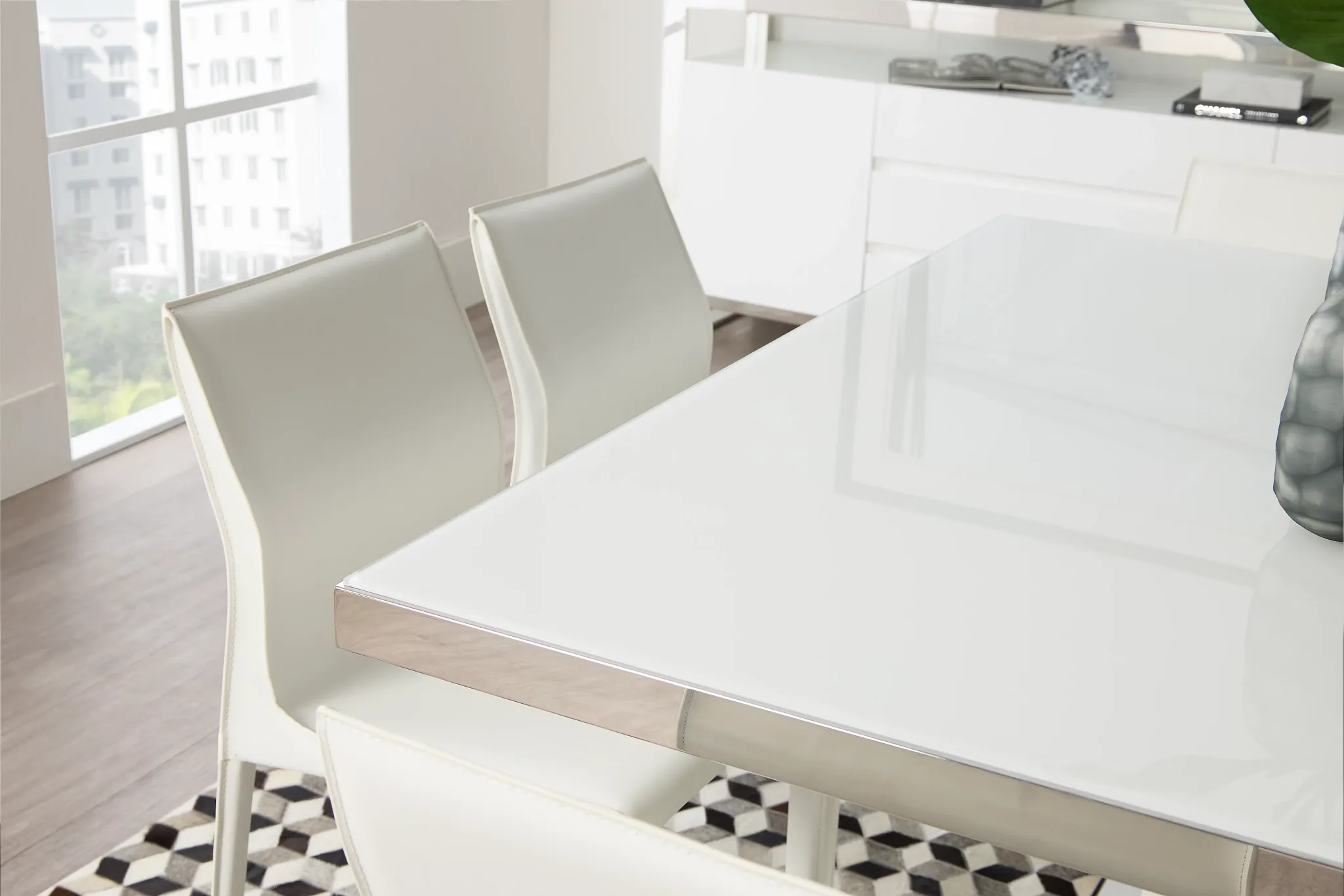 Miami White 59" Square Table