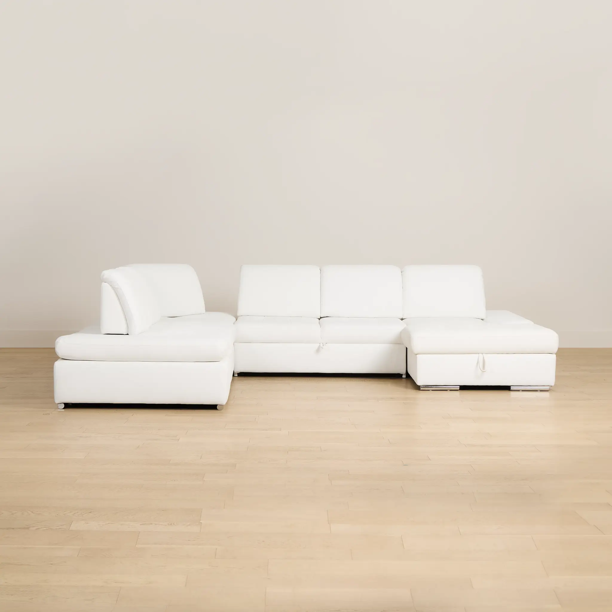 Eden White Lthr/vinyl Medium Right Chaise Sleeper Sectional Eden White Lthr/vinyl Medium Right Chaise Sleeper Sectional
