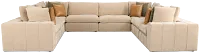 Cruz Light Beige Fabric 8-piece Modular Sectional