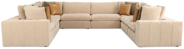 Cruz Light Beige Fabric 8-piece Modular Sectional