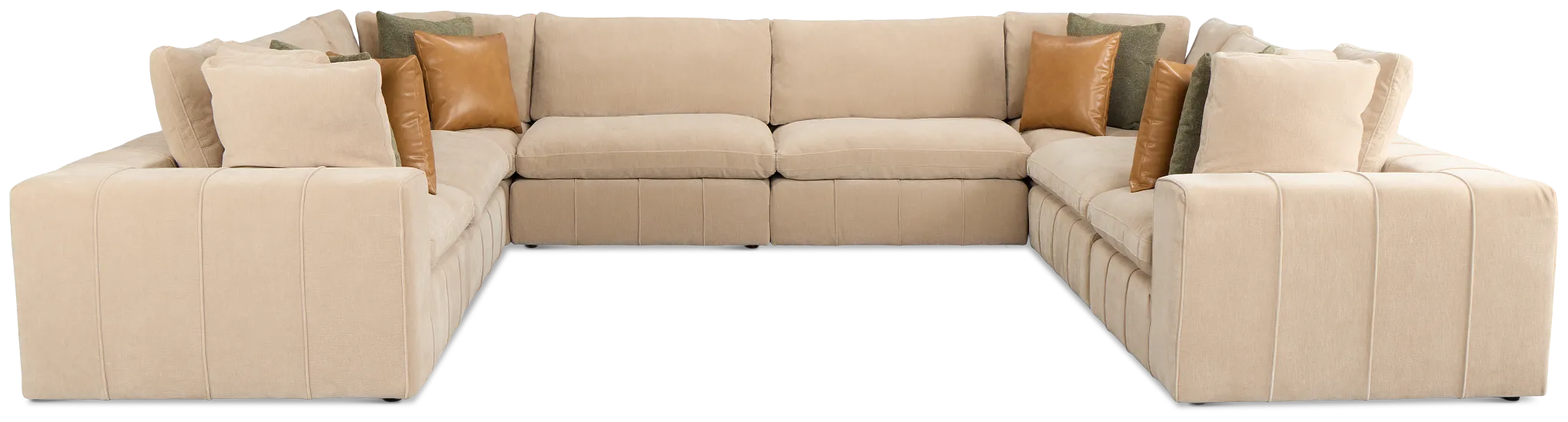 Cruz Light Beige Fabric 8-piece Modular Sectional