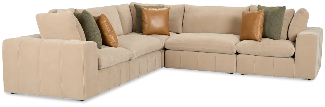 Cruz Light Beige Fabric 5-piece Modular Sectional Cruz Light Beige Fabric 5-piece Modular Sectional