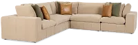 Cruz Light Beige Fabric 5-piece Modular Sectional