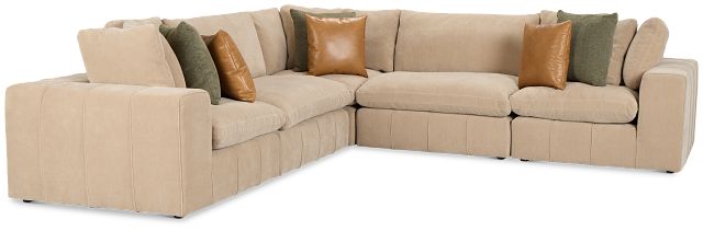 Cruz Light Beige Fabric 5-piece Modular Sectional