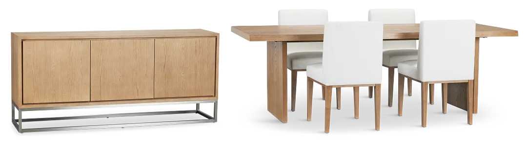 Haven Light Tone Wood Dining Room