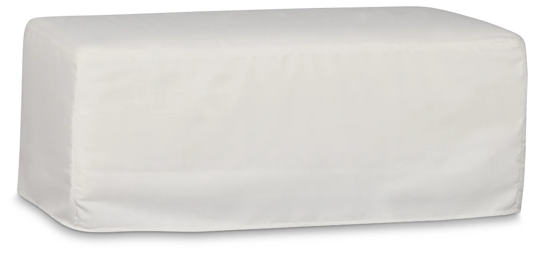 Marren White Fabric Ottoman