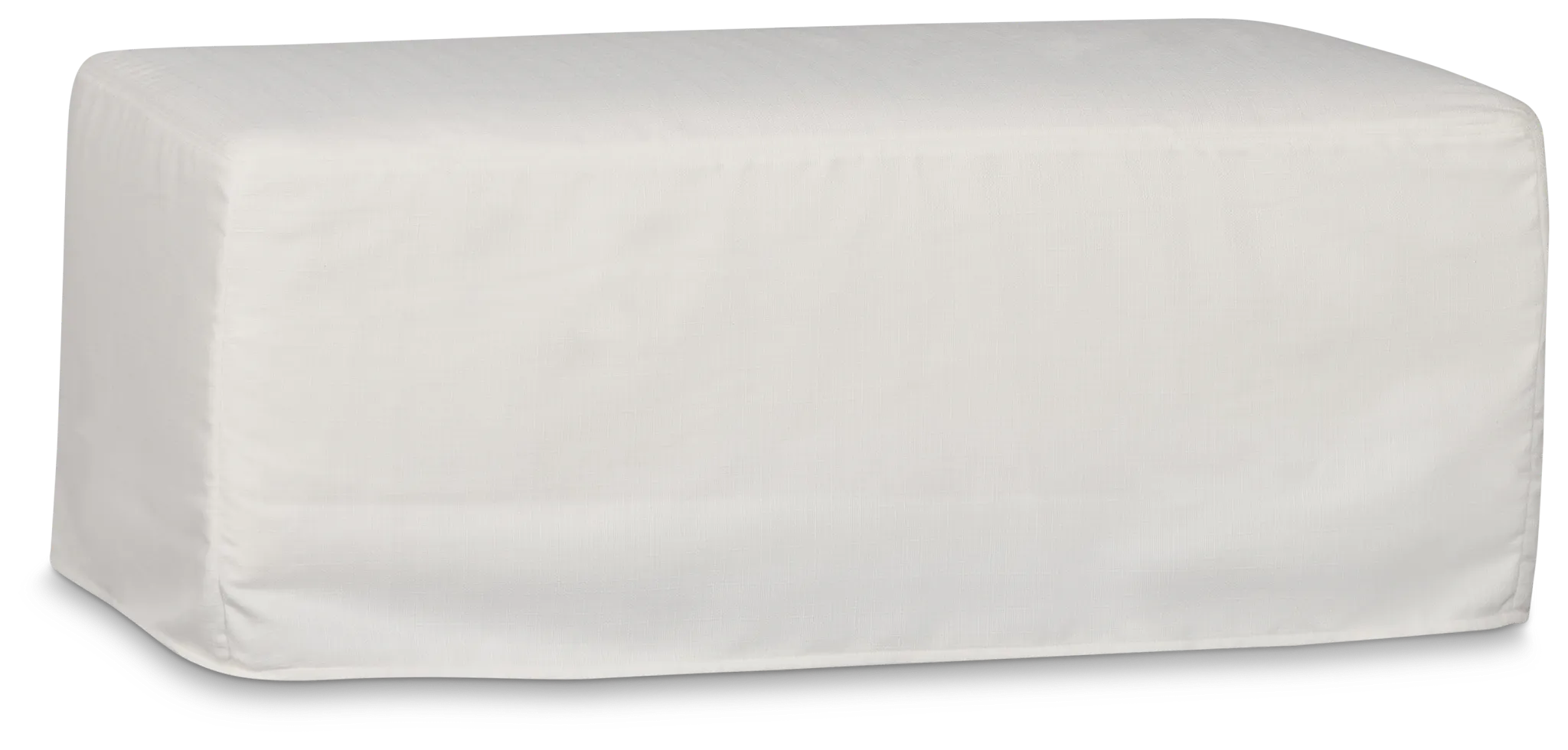 Marren White Fabric Ottoman