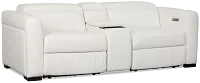 Melody White Micro Power Reclining Console Sofa