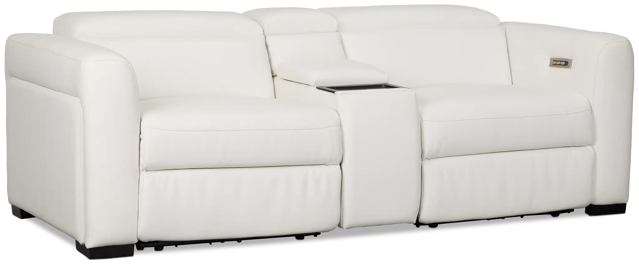Melody White Micro Power Reclining Console Sofa Melody White Micro Power Reclining Console Sofa