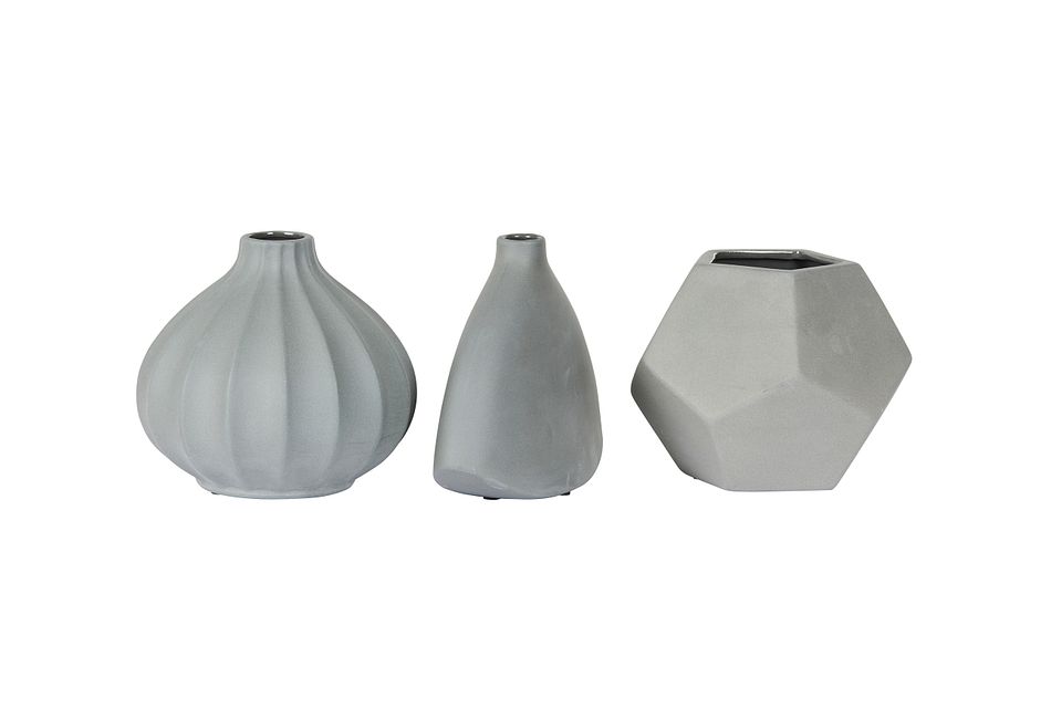 Lotus Dark Gray Ceramic Vase Home Accents Accessories City