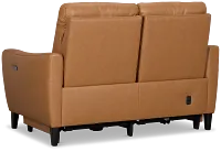 Keaton Brown Lthr/vinyl Power Reclining Loveseat W/ Power Headrest