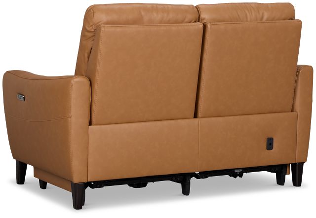 Keaton Brown Lthr/vinyl Power Reclining Loveseat W/ Power Headrest