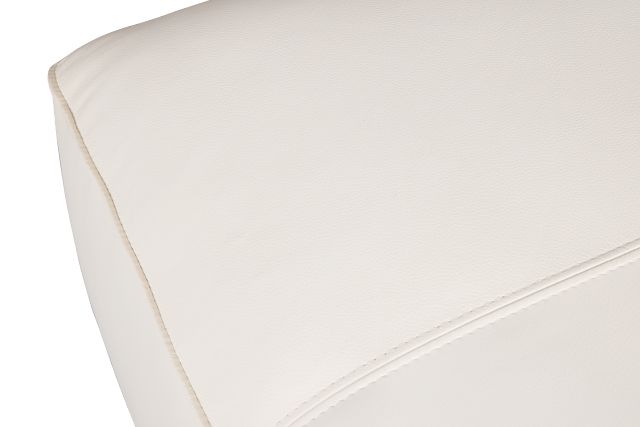 Blanca White Leather Ottoman