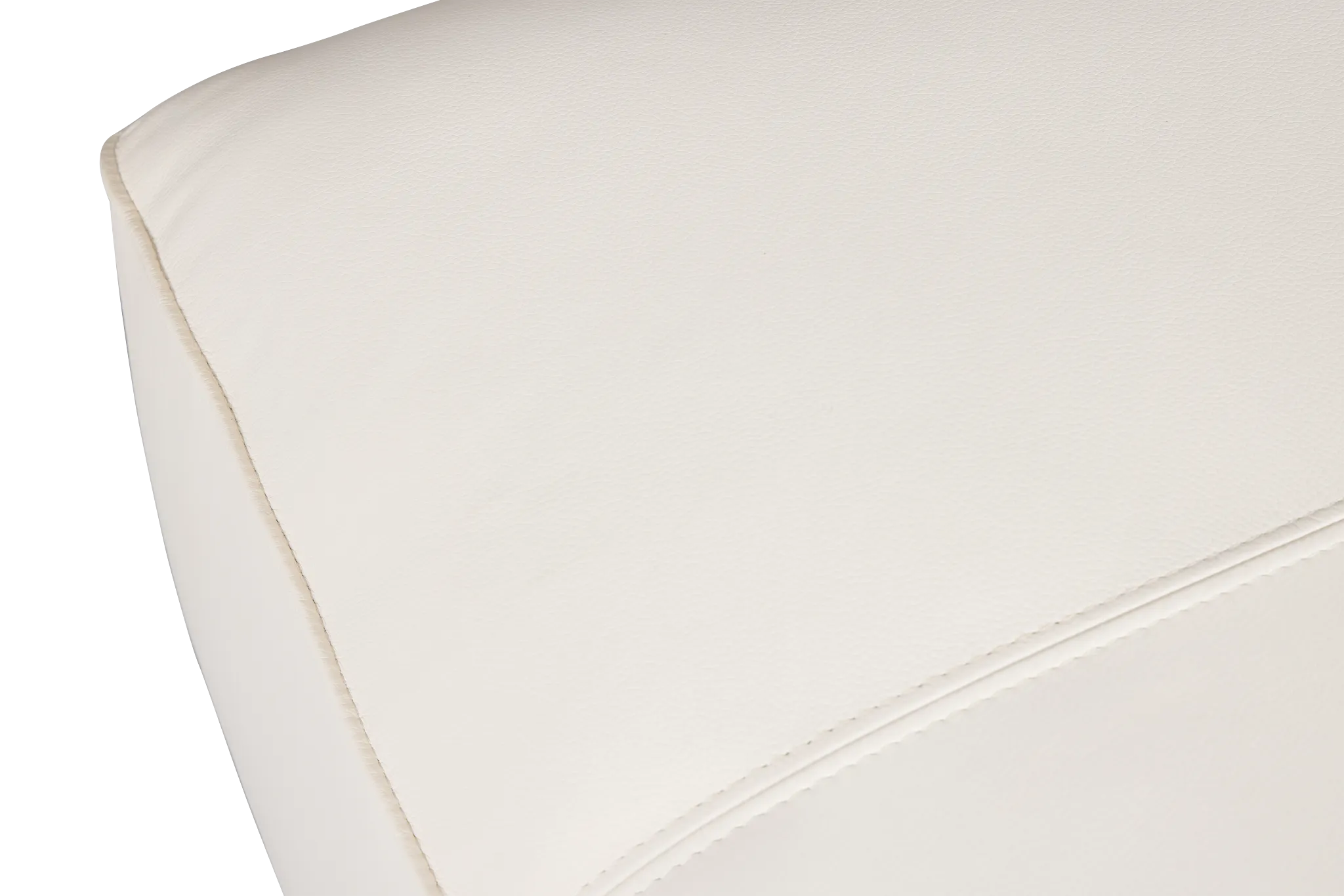 Blanca White Leather Ottoman