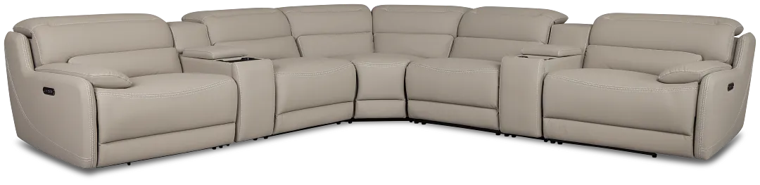 Jett Gray Micro Large Triple Power Reclining Two-arm Sectional