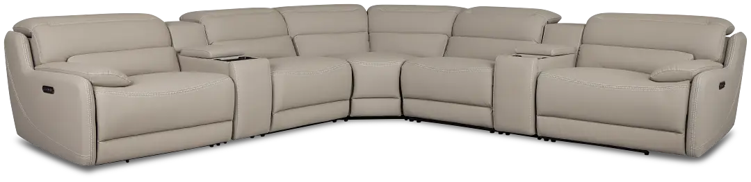 Jett Gray Micro Large Triple Power Reclining Two-arm Sectional Jett Gray Micro Large Triple Power Reclining Two-arm Sectional