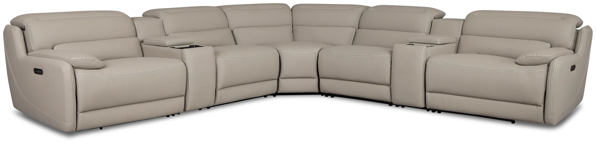 Jett Gray Micro Large Triple Power Reclining Two-arm Sectional